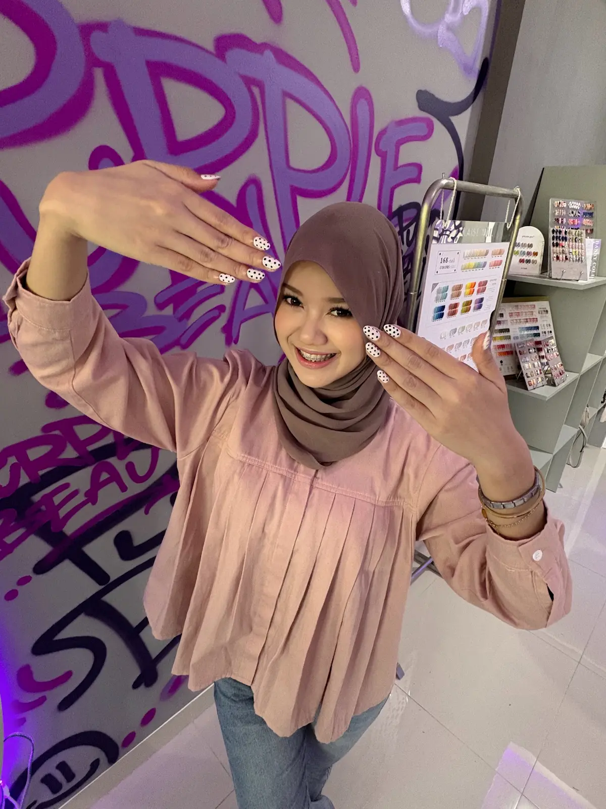Hasil nail art Purple Beauté