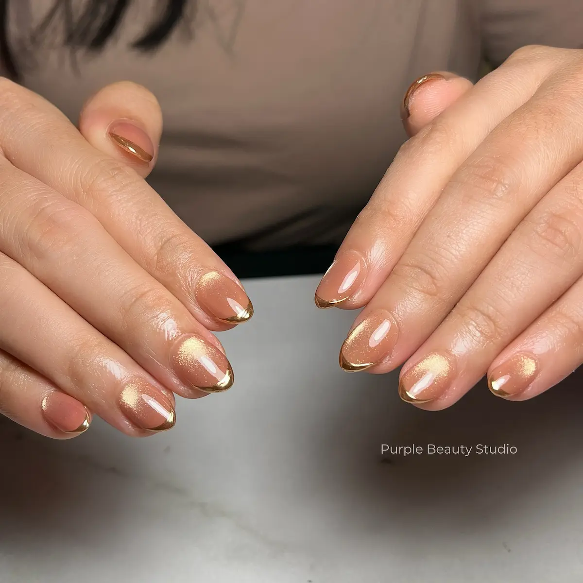 Hasil nail art Purple Beauté