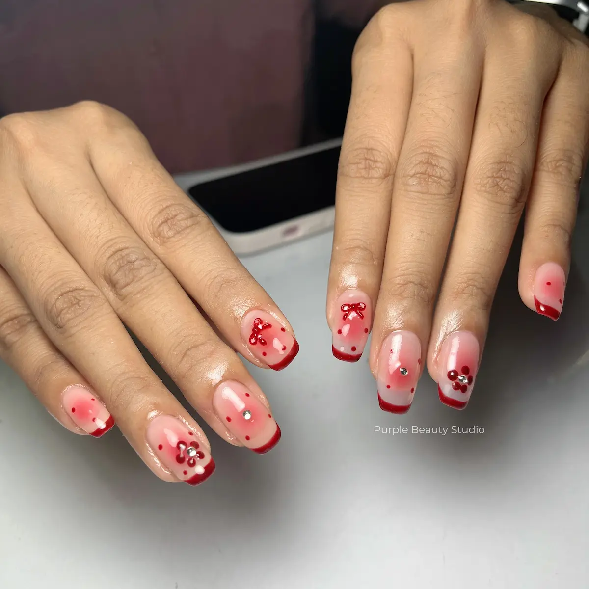 Hasil nail art Purple Beauté